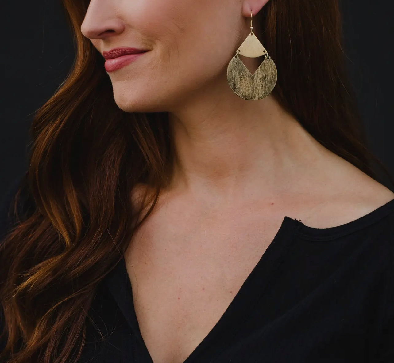 Brushed Gold Textured Earrings