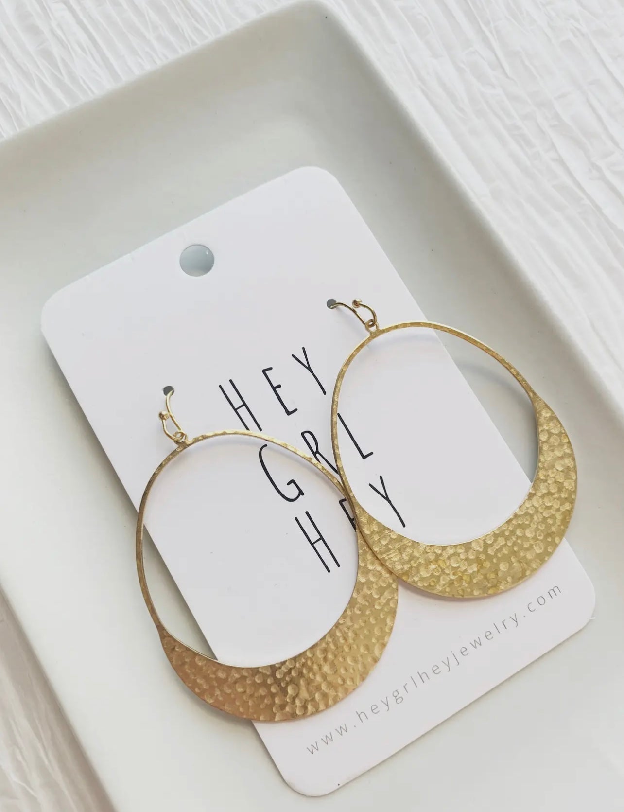 Gold Hammered Galadriel Earrings