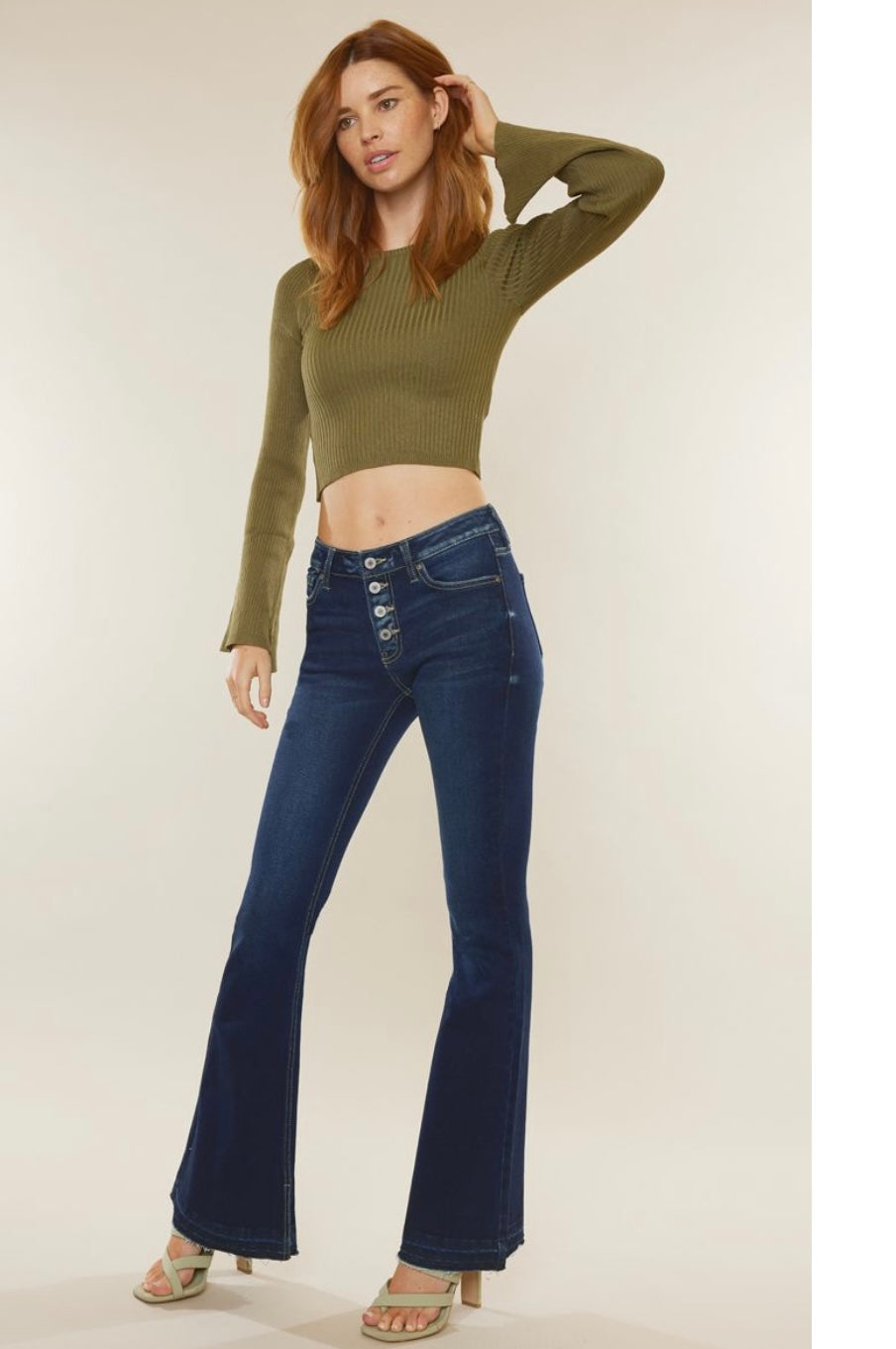 Kancan Mid-Rise Flare Jeans